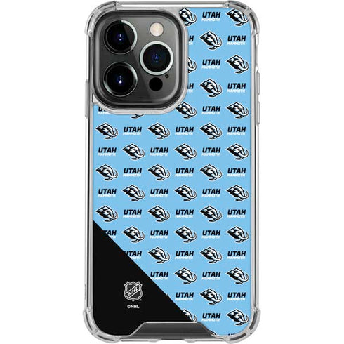 NHL Utah Mammoth Logo Pattern iPhone 15 Pro Max Clear Case